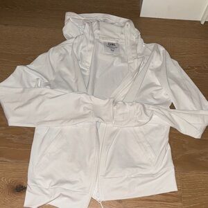 athleta girl white zip up hoodie